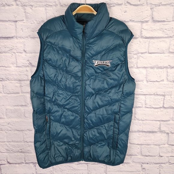 Philadelphia Eagles NFL Men's Small 3 in 1 Black Puffer Jacket Green Vest Set - Picture 7 of 16
